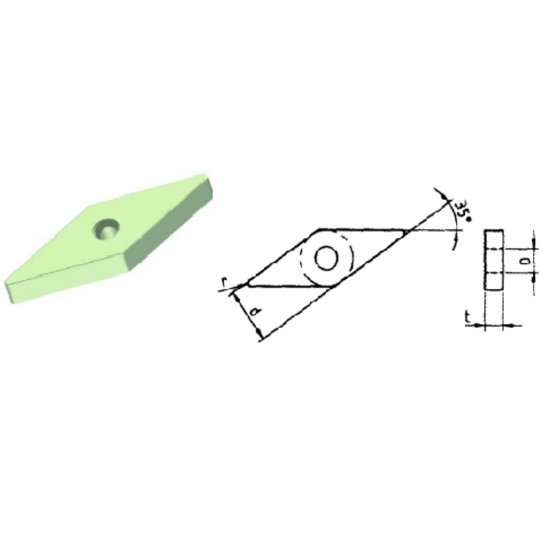 Picture of VNGA333 CC-514 Romay VNGA160312 CC-514 35.0° Negative Silicon Nitride 0.0470 1.19mm Radius Roughing, Semi Finishing